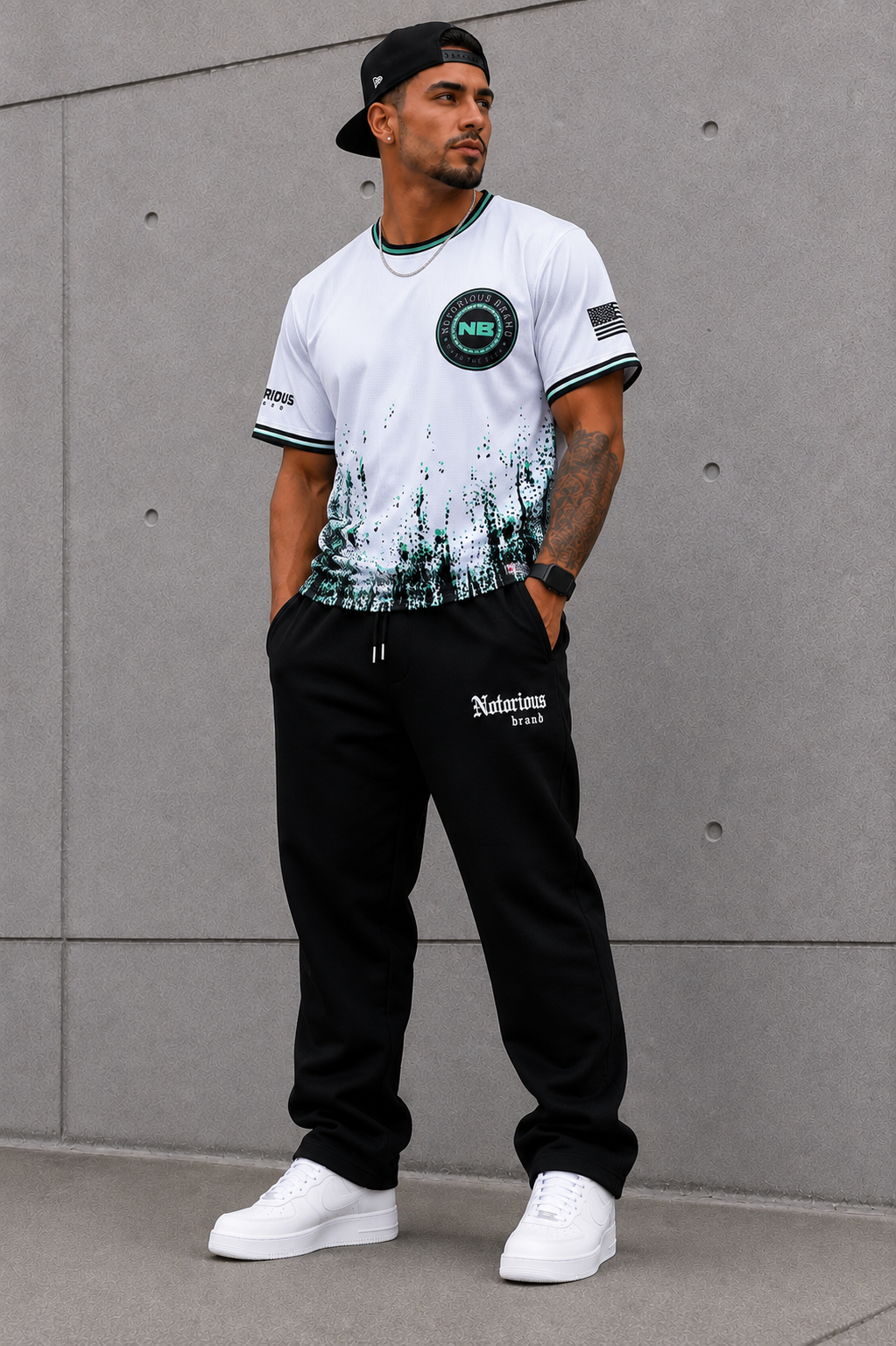 NOTORIOUS WHITE MINT/BLACK SPLATTER JERSEY - Image 2
