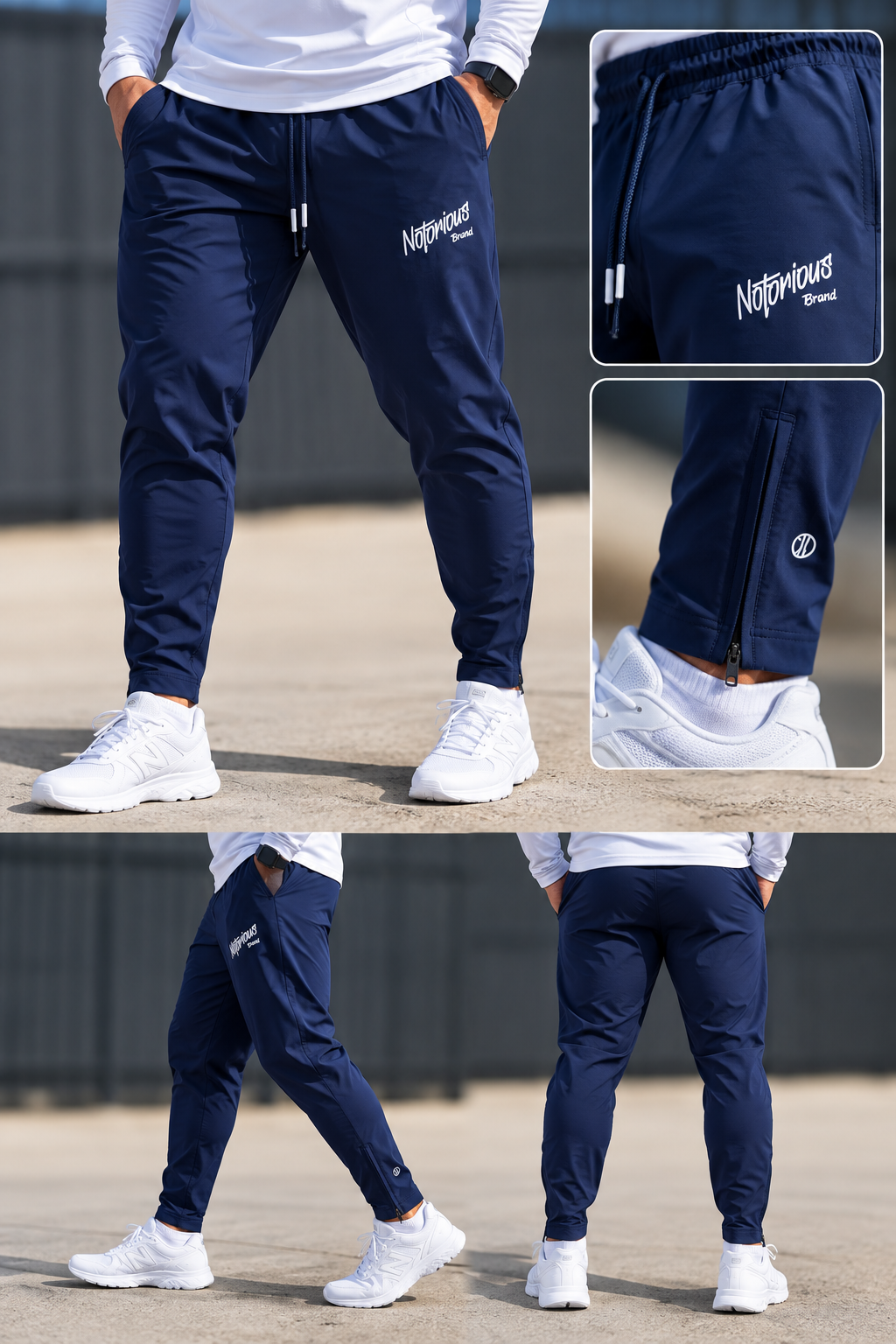 NAVY NOTORIOUS BRAND JOGGERS - Image 2